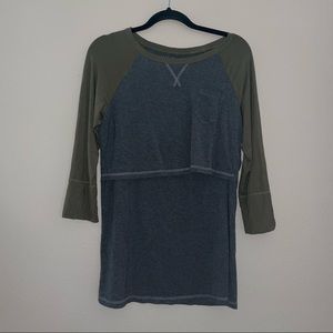 Latched Mama Colorblock 3/4 Sleeve Nursing Top